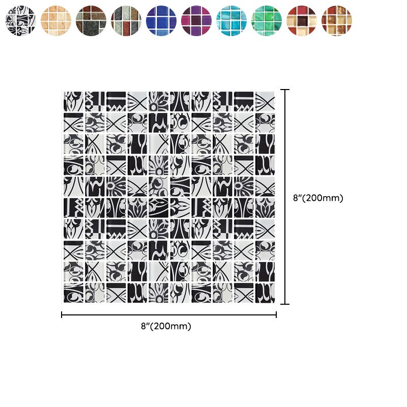 Mosaic Tile Wallpaper PVC Waterproof Peel and Stick Wall Tile with Square Shape Clearhalo 'Flooring 'Home Improvement' 'home_improvement' 'home_improvement_peel_stick_blacksplash' 'Peel & Stick Backsplash Tile' 'peel_stick_blacksplash' 'Walls & Ceilings' Walls and Ceiling' 1200x1200_949aee6f-c2c6-4ddf-9b12-9451fc41e3ed