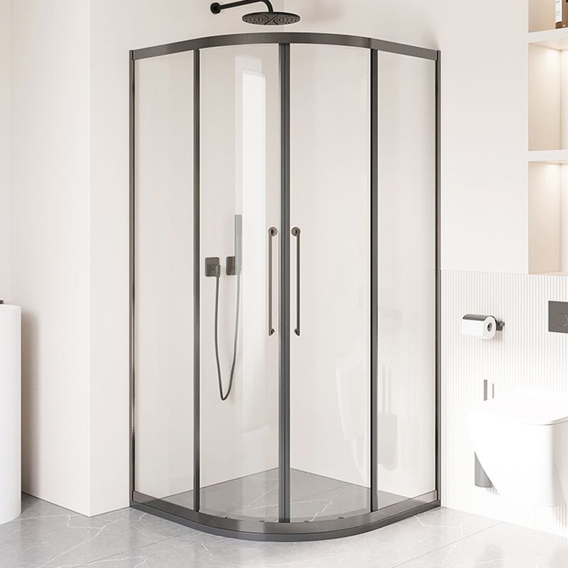 Semi-Frameless Tempered Glass Shower Enclosure with Pedestal Half-Framed Shower Enclosure Clearhalo 'Bathroom Remodel & Bathroom Fixtures' 'Home Improvement' 'home_improvement' 'home_improvement_shower_stalls_enclosures' 'Shower Stalls & Enclosures' 'shower_stalls_enclosures' 'Showers & Bathtubs' 1200x1200_94a2270f-9e83-477a-8d24-8cba5221a1d4