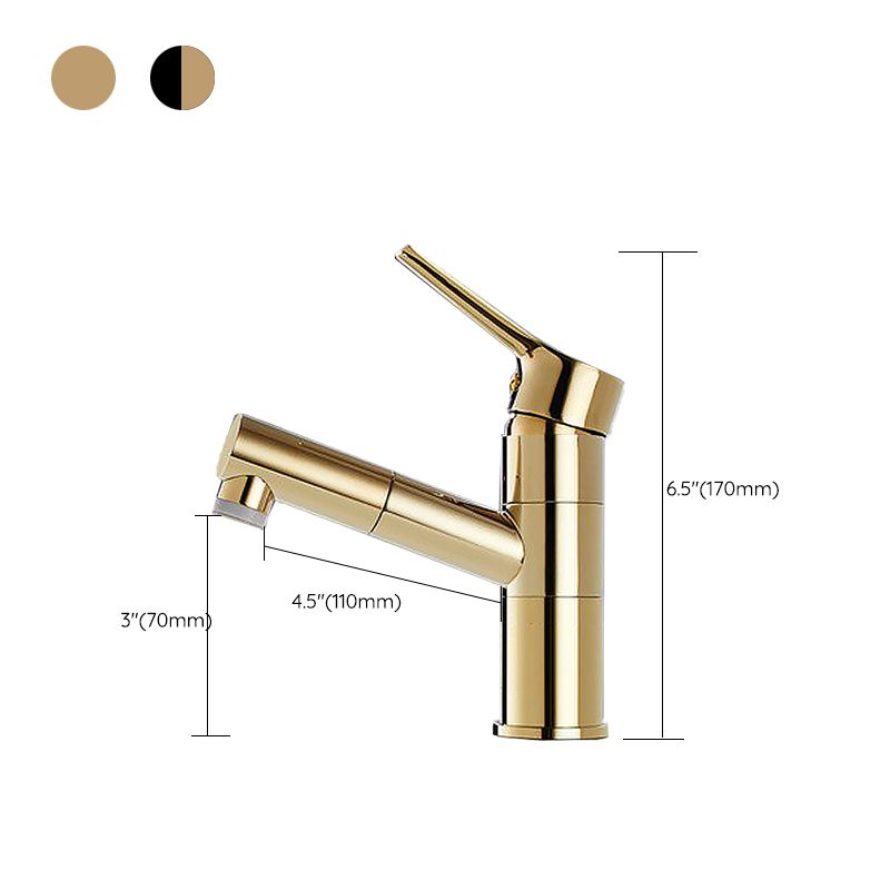 Swivel Spout Basin Faucet Pull-out Luxury Vanity Sink Faucet Circular Brass Faucet Clearhalo 'Bathroom Remodel & Bathroom Fixtures' 'Bathroom Sink Faucets' 'Bathroom Sinks & Faucet Components' 'bathroom_sink_faucets' 'Home Improvement' 'home_improvement' 'home_improvement_bathroom_sink_faucets' 1200x1200_94a6eb0f-1bd6-4316-abcd-d9b4ca579de7
