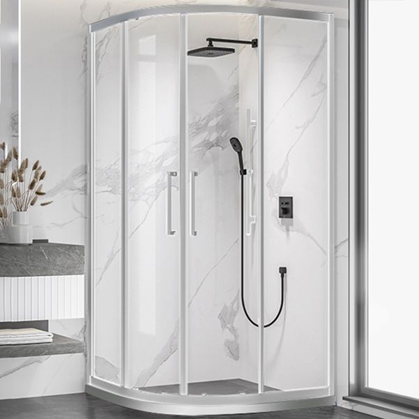 Full Frame Tempered Glass Shower Door Double Sliding Shower Door Clearhalo 'Bathroom Remodel & Bathroom Fixtures' 'Home Improvement' 'home_improvement' 'home_improvement_shower_tub_doors' 'Shower and Tub Doors' 'shower_tub_doors' 'Showers & Bathtubs' 1200x1200_94ab13fc-155c-40f3-b36f-0c183431b44b