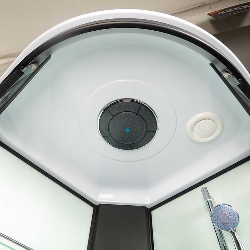 Rounded Shower Stall Double Sliding Shower Stall with Rain Shower Clearhalo 'Bathroom Remodel & Bathroom Fixtures' 'Home Improvement' 'home_improvement' 'home_improvement_shower_stalls_enclosures' 'Shower Stalls & Enclosures' 'shower_stalls_enclosures' 'Showers & Bathtubs' 1200x1200_94ae4177-443e-4832-8f2e-23795ce3a685