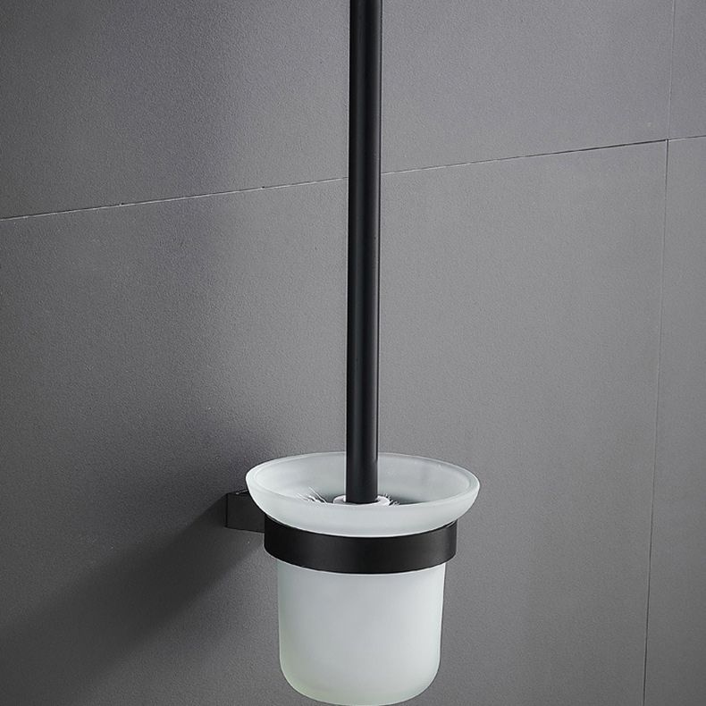 6-Piece Modern Bathroom Hardware Set in Matte Black with Bath Shelf/Towel Bar & Robe Hooks Clearhalo 'Bathroom Hardware Sets' 'Bathroom Hardware' 'Bathroom Remodel & Bathroom Fixtures' 'bathroom_hardware_sets' 'Home Improvement' 'home_improvement' 'home_improvement_bathroom_hardware_sets' 1200x1200_94aefc36-86d7-4971-96f4-de3b80382d4c