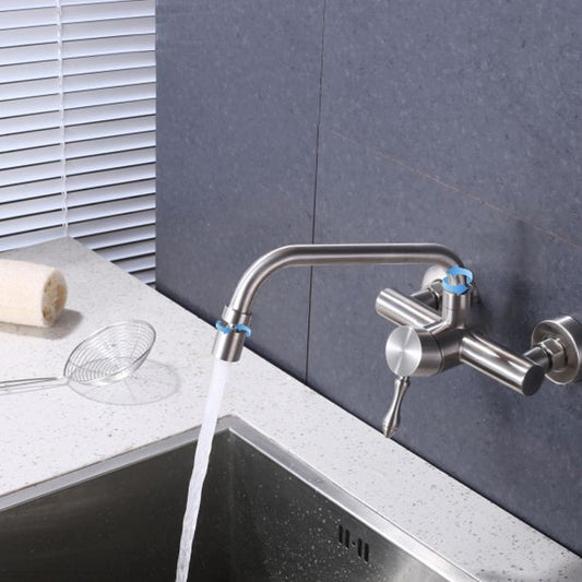 Contemporary 2 Hole Pot Filler No Sensor Single Level Pot Filler in Silver Clearhalo 'Home Improvement' 'home_improvement' 'home_improvement_kitchen_faucets' 'Kitchen Faucets' 'Kitchen Remodel & Kitchen Fixtures' 'Kitchen Sinks & Faucet Components' 'kitchen_faucets' 1200x1200_94bed5db-dc98-4261-9d25-d42fdab2b4f0