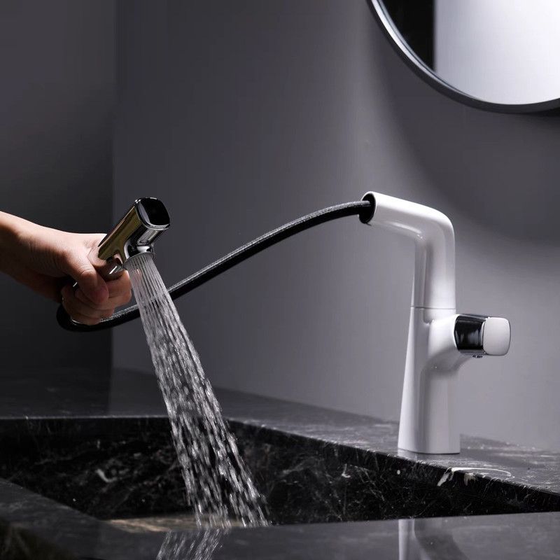 Contemporary Vessel Faucet Pull-out Faucet with One Knob Handle Clearhalo 'Bathroom Remodel & Bathroom Fixtures' 'Bathroom Sink Faucets' 'Bathroom Sinks & Faucet Components' 'bathroom_sink_faucets' 'Home Improvement' 'home_improvement' 'home_improvement_bathroom_sink_faucets' 1200x1200_94fdbbf5-5a50-413a-9b4d-cf8881d2cc7d