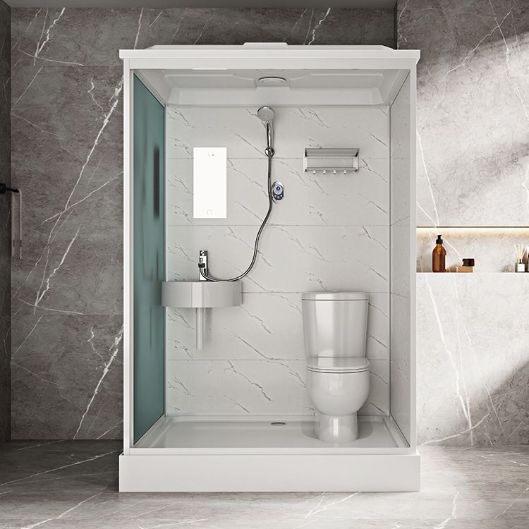 White Rectangle Shower Stall with Shower Base Tempered Glass Shower Stall Clearhalo 'Bathroom Remodel & Bathroom Fixtures' 'Home Improvement' 'home_improvement' 'home_improvement_shower_stalls_enclosures' 'Shower Stalls & Enclosures' 'shower_stalls_enclosures' 'Showers & Bathtubs' 1200x1200_9503fd9c-0407-4413-ac10-6a1bb3479062