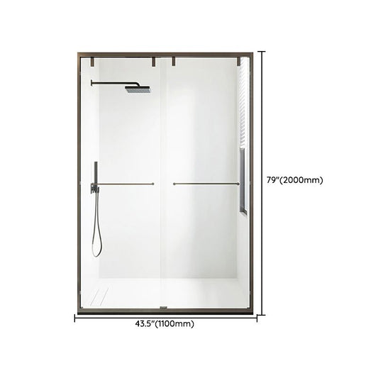 Transparent Double Sliding Shower Bath Door Scratch Resistant Shower Doors Clearhalo 'Bathroom Remodel & Bathroom Fixtures' 'Home Improvement' 'home_improvement' 'home_improvement_shower_tub_doors' 'Shower and Tub Doors' 'shower_tub_doors' 'Showers & Bathtubs' 1200x1200_9516632c-0893-4e6c-93d1-4751a1044fff