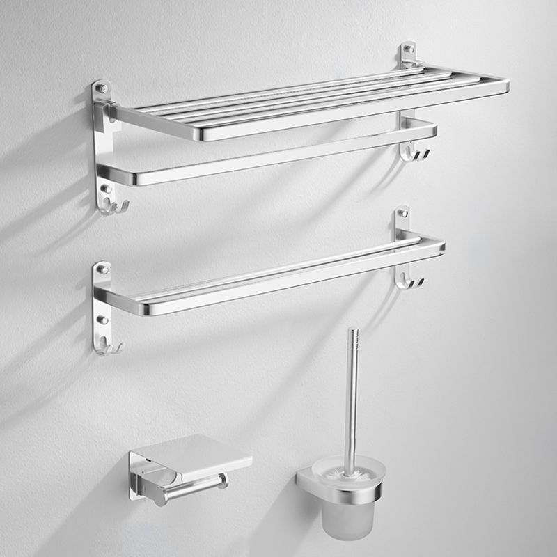 Silver Metal Bathroom Hardware Set 4 - Piece Bath Hardware Set Clearhalo 'Bathroom Hardware Sets' 'Bathroom Hardware' 'Bathroom Remodel & Bathroom Fixtures' 'bathroom_hardware_sets' 'Home Improvement' 'home_improvement' 'home_improvement_bathroom_hardware_sets' 1200x1200_951b15c5-56bf-49c8-bb70-5fb71a79ff20