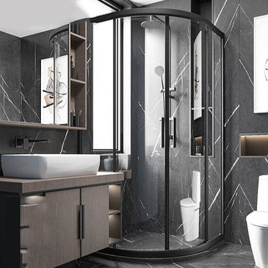 Modern Round Shower Enclosure Semi-Frameless Clear Tempered Shower Stall Clearhalo 'Bathroom Remodel & Bathroom Fixtures' 'Home Improvement' 'home_improvement' 'home_improvement_shower_stalls_enclosures' 'Shower Stalls & Enclosures' 'shower_stalls_enclosures' 'Showers & Bathtubs' 1200x1200_951eb313-6ded-487e-abf3-669e3a4a48f3
