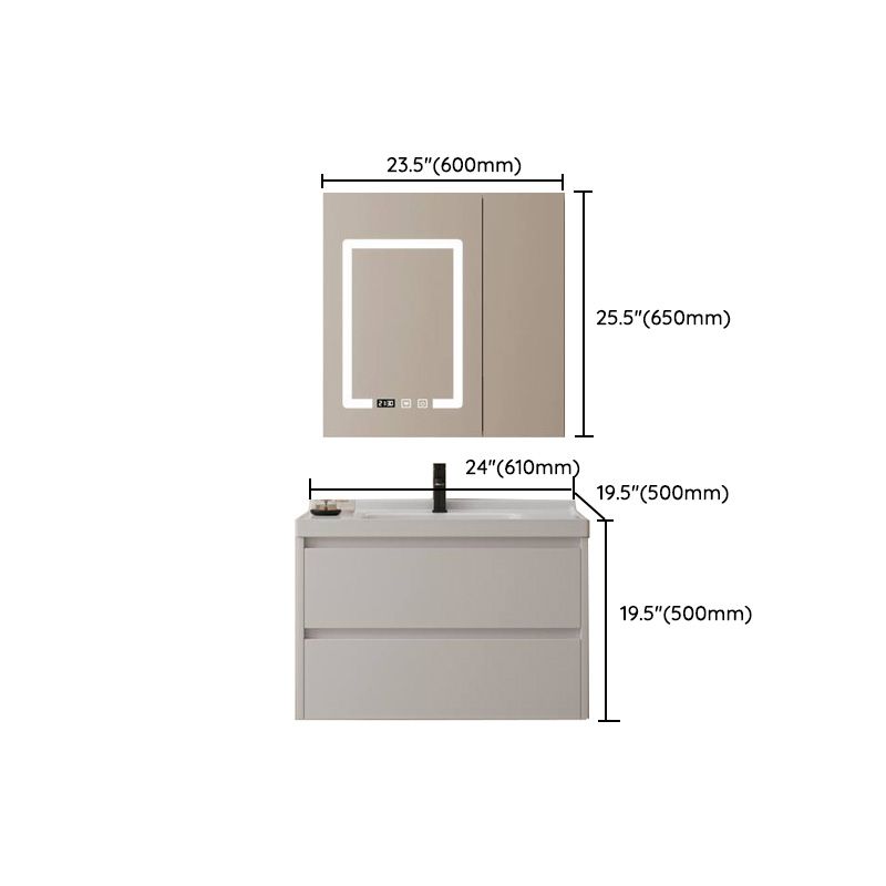 Modern Space Saver Vanity Wall Mount Ceramic Top Backsplash Included Clearhalo 'Bathroom Remodel & Bathroom Fixtures' 'Bathroom Vanities' 'bathroom_vanities' 'Home Improvement' 'home_improvement' 'home_improvement_bathroom_vanities' 1200x1200_9535c952-5619-4fef-bc28-a52517e8210c