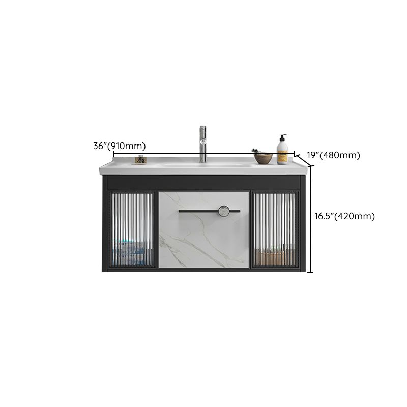 Single Sink Metal Frame Vanity Modern Black Wall Mount Rectangular Vanity Set Clearhalo 'Bathroom Remodel & Bathroom Fixtures' 'Bathroom Vanities' 'bathroom_vanities' 'Home Improvement' 'home_improvement' 'home_improvement_bathroom_vanities' 1200x1200_957121dc-e2f6-43b0-b8dc-49b8b19702c4