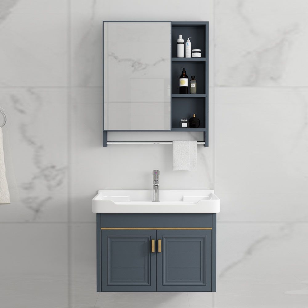 Modern Metal Blue Wall Mount Sink Vanity Faucet Included for Bathroom Clearhalo 'Bathroom Remodel & Bathroom Fixtures' 'Bathroom Vanities' 'bathroom_vanities' 'Home Improvement' 'home_improvement' 'home_improvement_bathroom_vanities' 1200x1200_9579f599-e50b-4a28-9ed7-6200e09a4f43