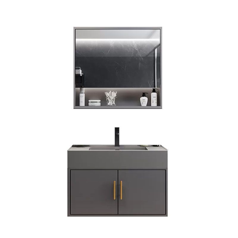 Grey Wall Mounted Standard Wood Modern Bathroom Sink Vanity Clearhalo 'Bathroom Remodel & Bathroom Fixtures' 'Bathroom Vanities' 'bathroom_vanities' 'Home Improvement' 'home_improvement' 'home_improvement_bathroom_vanities' 1200x1200_95894184-19a3-4bcd-a0eb-e96b5fac406b