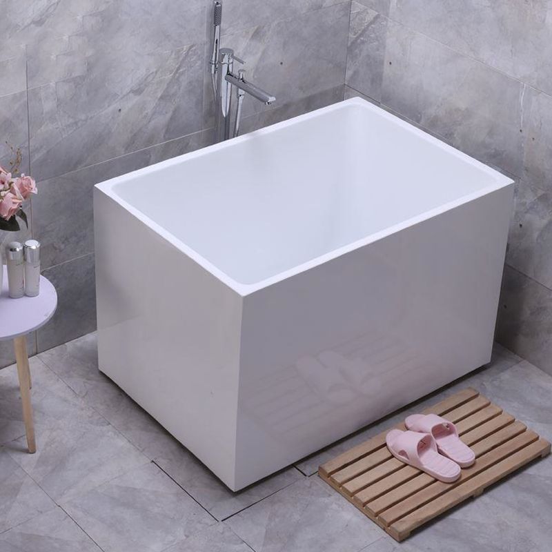 White Modern Bathtub Freestanding Acrylic Soaking Rectangular Bath Clearhalo 'Bathroom Remodel & Bathroom Fixtures' 'Bathtubs' 'Home Improvement' 'home_improvement' 'home_improvement_bathtubs' 'Showers & Bathtubs' 1200x1200_958ef4d2-2426-486f-a54a-81e2db30c7d4