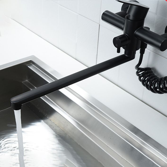 Low Profile Bridge-Style Kitchen Faucet 304 Stainless Steel Swivel Spout with Side Spray Clearhalo 'Home Improvement' 'home_improvement' 'home_improvement_kitchen_faucets' 'Kitchen Faucets' 'Kitchen Remodel & Kitchen Fixtures' 'Kitchen Sinks & Faucet Components' 'kitchen_faucets' 1200x1200_95921c1e-6468-4c19-90dc-3ac611b2a39b