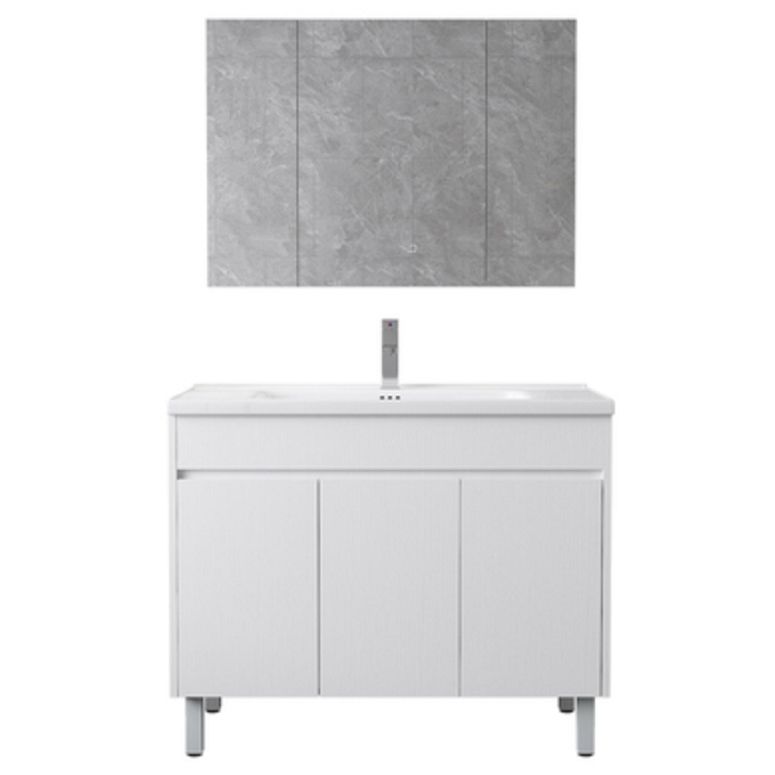 Rectangular Freestanding Bathroom Vanity White Modern Single-Sink Vanity Set Clearhalo 'Bathroom Remodel & Bathroom Fixtures' 'Bathroom Vanities' 'bathroom_vanities' 'Home Improvement' 'home_improvement' 'home_improvement_bathroom_vanities' 1200x1200_95b6d925-a447-45e1-ac3c-e8773d0f0262
