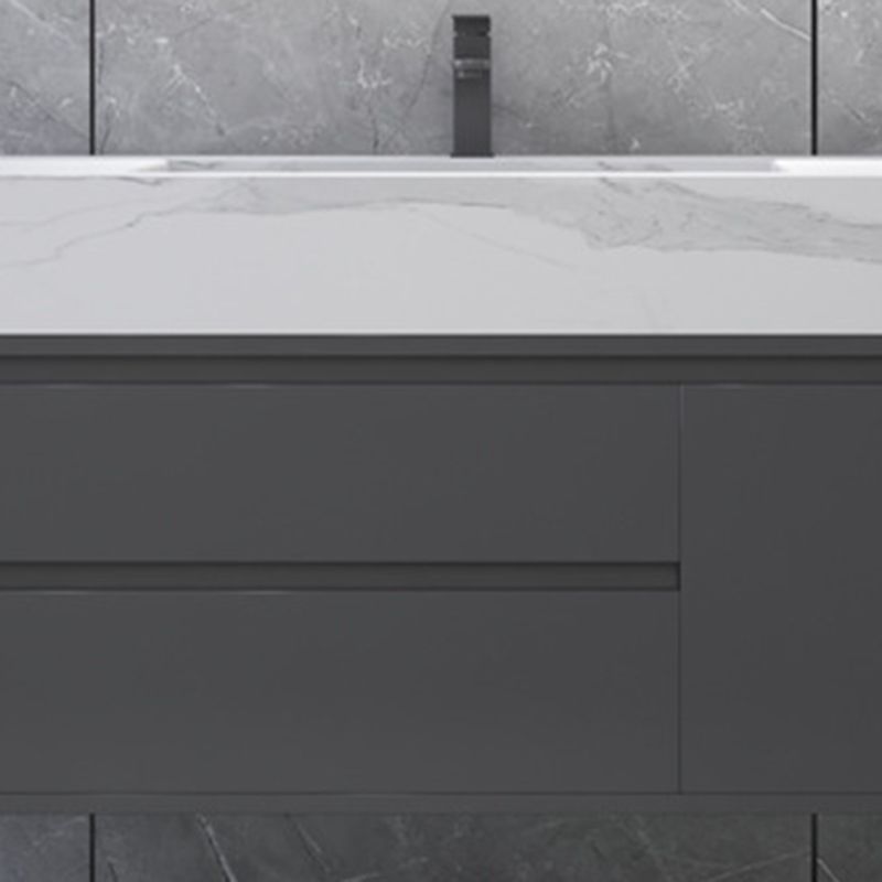 Gorgeous Bathroom Vanity Set Mirror Gray Tone Open Console with Sink Set Clearhalo 'Bathroom Remodel & Bathroom Fixtures' 'Bathroom Vanities' 'bathroom_vanities' 'Home Improvement' 'home_improvement' 'home_improvement_bathroom_vanities' 1200x1200_95b9582d-34f8-4a42-8328-b1e3eb9f64dc