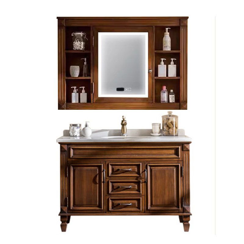 Freestanding Mirror Included Bathroom Vanity Set with Sink Faucet Clearhalo 'Bathroom Remodel & Bathroom Fixtures' 'Bathroom Vanities' 'bathroom_vanities' 'Home Improvement' 'home_improvement' 'home_improvement_bathroom_vanities' 1200x1200_95d81604-0ab6-4614-bb40-b66e8505cab3