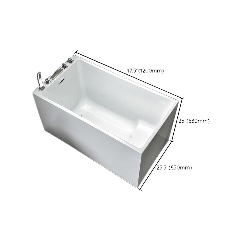 Modern Rectangular Acrylic Bathtub Freestanding Soaking White Bath Clearhalo 'Bathroom Remodel & Bathroom Fixtures' 'Bathtubs' 'Home Improvement' 'home_improvement' 'home_improvement_bathtubs' 'Showers & Bathtubs' 1200x1200_95ef06e7-46b7-4978-a45b-9c4463315f44