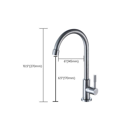 Modern Pull down Single Rotary Switch Kitchen Faucet High Arch Water Filler Clearhalo 'Home Improvement' 'home_improvement' 'home_improvement_kitchen_faucets' 'Kitchen Faucets' 'Kitchen Remodel & Kitchen Fixtures' 'Kitchen Sinks & Faucet Components' 'kitchen_faucets' 1200x1200_95efd170-41a6-423d-98e1-c09965e25ce7