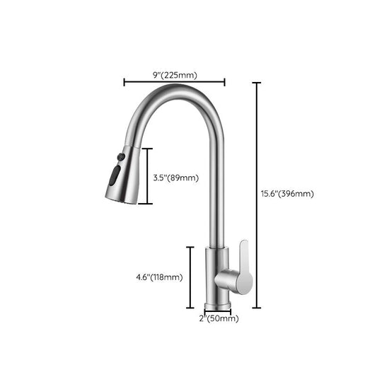Contemporary 1-Handle Bar Faucet Pull down Sprayer Standard Kitchen Faucet Clearhalo 'Home Improvement' 'home_improvement' 'home_improvement_kitchen_faucets' 'Kitchen Faucets' 'Kitchen Remodel & Kitchen Fixtures' 'Kitchen Sinks & Faucet Components' 'kitchen_faucets' 1200x1200_95f21f81-fc97-4dd8-86c3-60bf365cd565