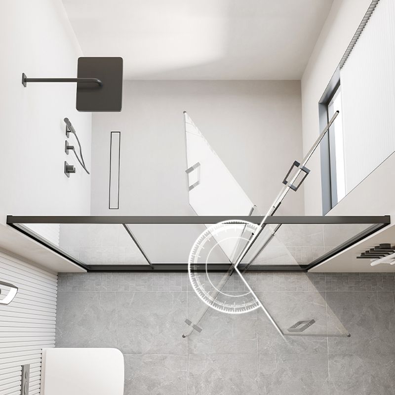 Single Sliding Semi Frameless Shower Door, Tempered Glass Shower Screen Clearhalo 'Bathroom Remodel & Bathroom Fixtures' 'Home Improvement' 'home_improvement' 'home_improvement_shower_tub_doors' 'Shower and Tub Doors' 'shower_tub_doors' 'Showers & Bathtubs' 1200x1200_9600002e-51d3-45b3-ae9b-f3bb526561a1