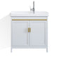 Freestanding Vanity Single Sink Metal Frame Rectangular White Mirror Vanity with Doors Clearhalo 'Bathroom Remodel & Bathroom Fixtures' 'Bathroom Vanities' 'bathroom_vanities' 'Home Improvement' 'home_improvement' 'home_improvement_bathroom_vanities' 1200x1200_9615a2c5-cb7c-4f8d-b27c-99f8e0632d9c