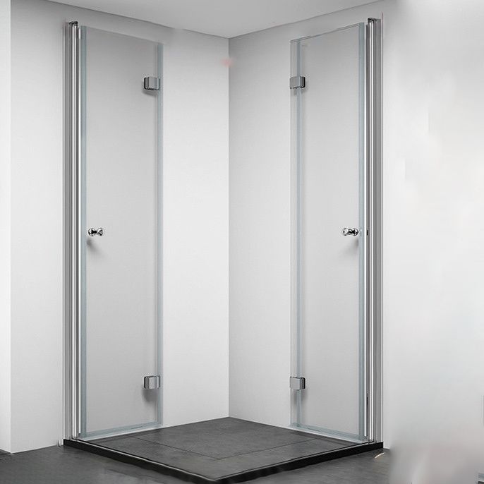 Semi Frameless Tempered Glass Shower Enclosure Folding Shower Screen Clearhalo 'Bathroom Remodel & Bathroom Fixtures' 'Home Improvement' 'home_improvement' 'home_improvement_shower_stalls_enclosures' 'Shower Stalls & Enclosures' 'shower_stalls_enclosures' 'Showers & Bathtubs' 1200x1200_96168966-cccb-449f-b306-bceece820c7d