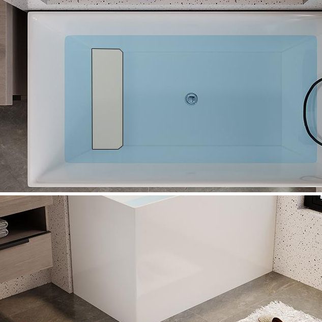 White Acrylic Bathtub Freestanding Soaking Rectangular Modern Bath Clearhalo 'Bathroom Remodel & Bathroom Fixtures' 'Bathtubs' 'Home Improvement' 'home_improvement' 'home_improvement_bathtubs' 'Showers & Bathtubs' 1200x1200_964948d1-fb20-42c6-aedc-f70c08eb1463