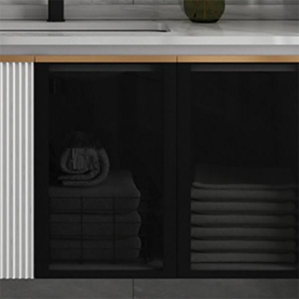 Rectangular Wall Mount Sink Vanity Modern White Metal Frame Vanity Clearhalo 'Bathroom Remodel & Bathroom Fixtures' 'Bathroom Vanities' 'bathroom_vanities' 'Home Improvement' 'home_improvement' 'home_improvement_bathroom_vanities' 1200x1200_9653f4af-c21e-4088-bda4-e305cdafc3ca