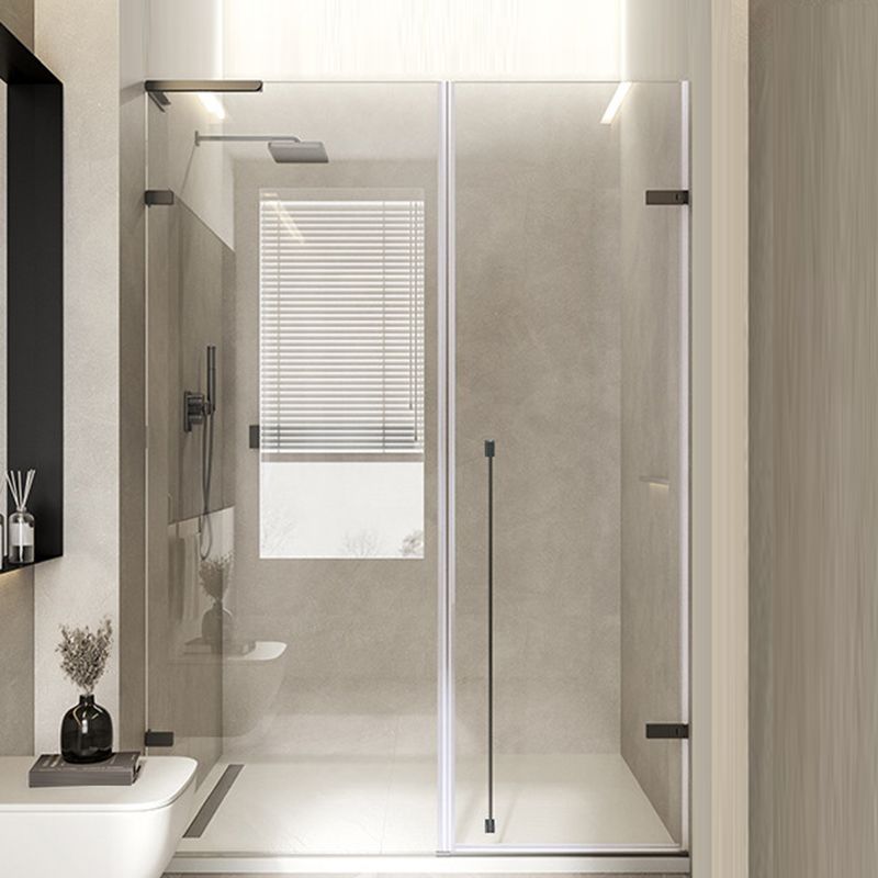 Transparent Glass Shower Door Simple One-line Hinged Shower Bath Door Clearhalo 'Bathroom Remodel & Bathroom Fixtures' 'Home Improvement' 'home_improvement' 'home_improvement_shower_tub_doors' 'Shower and Tub Doors' 'shower_tub_doors' 'Showers & Bathtubs' 1200x1200_9658d004-e127-4ade-887b-08bb910be2fd