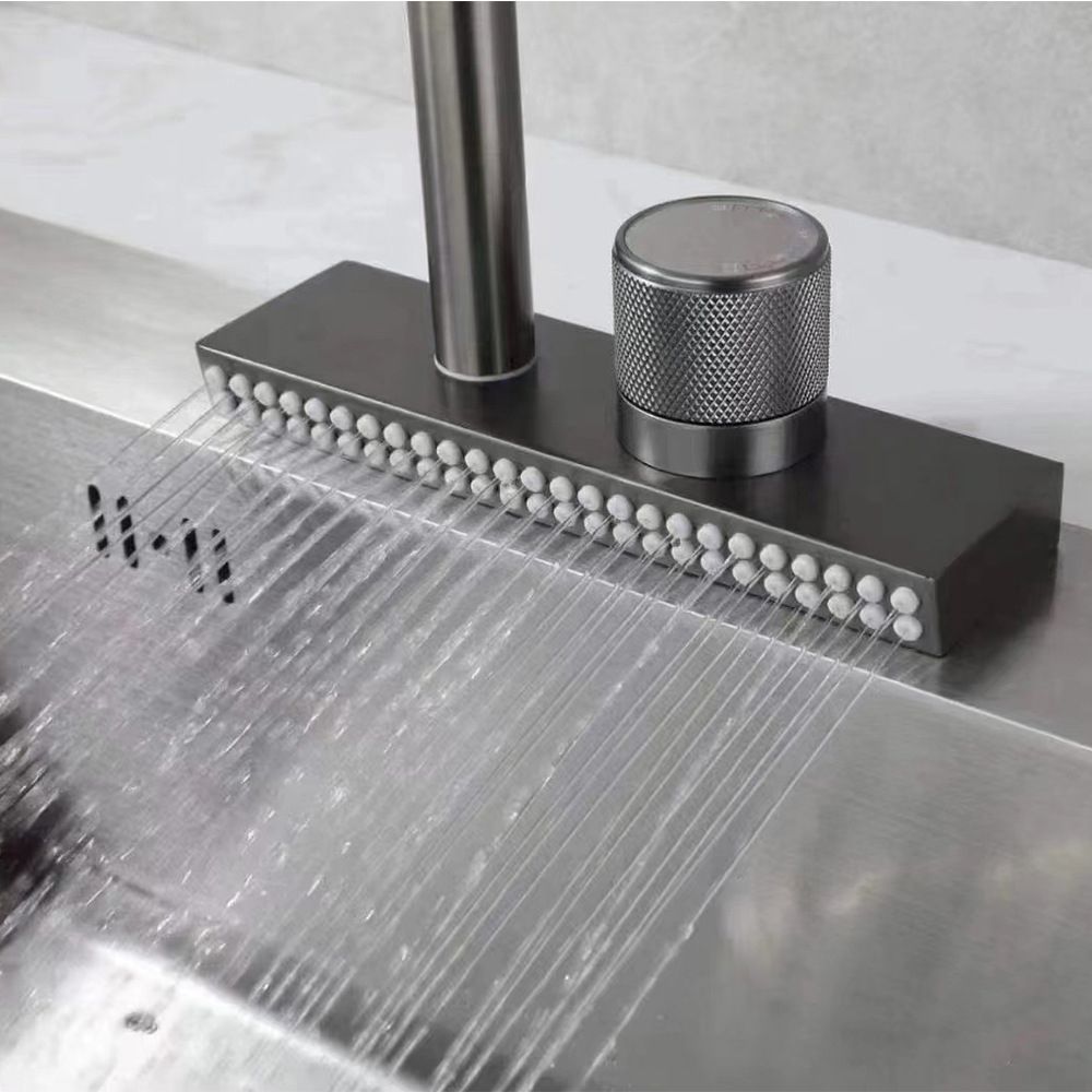 Contemporary Standard Kitchen Faucets Brushed Nickel No Sensor Swivel Spout Clearhalo 'Home Improvement' 'home_improvement' 'home_improvement_kitchen_faucets' 'Kitchen Faucets' 'Kitchen Remodel & Kitchen Fixtures' 'Kitchen Sinks & Faucet Components' 'kitchen_faucets' 1200x1200_96812858-c45b-4586-9aaa-7d335f857696