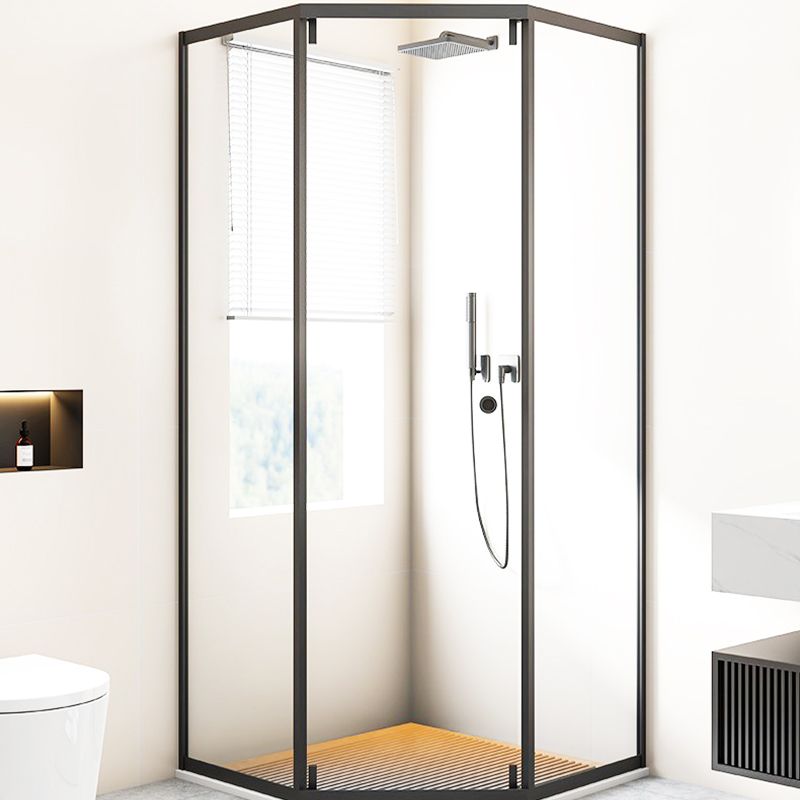 Corner Framed Shower Kit Neo-Angle Tempered Glass Shower Kit Clearhalo 'Bathroom Remodel & Bathroom Fixtures' 'Home Improvement' 'home_improvement' 'home_improvement_shower_stalls_enclosures' 'Shower Stalls & Enclosures' 'shower_stalls_enclosures' 'Showers & Bathtubs' 1200x1200_96867154-a90f-49f2-be7d-147f31f32922