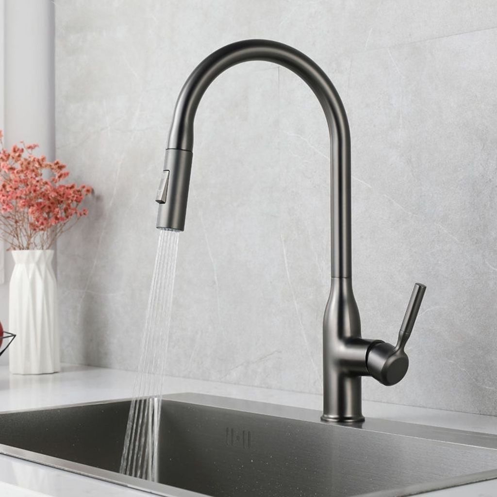 Modern Pull down Water Filler One Handle High Arch Kitchen Faucet Clearhalo 'Home Improvement' 'home_improvement' 'home_improvement_kitchen_faucets' 'Kitchen Faucets' 'Kitchen Remodel & Kitchen Fixtures' 'Kitchen Sinks & Faucet Components' 'kitchen_faucets' 1200x1200_96a24019-cfa2-4616-ae38-a6b1a3e4140c