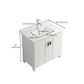 Single Sink Vanity Set White Mirror 2 Doors Freestanding Metal Frame Vanity Clearhalo 'Bathroom Remodel & Bathroom Fixtures' 'Bathroom Vanities' 'bathroom_vanities' 'Home Improvement' 'home_improvement' 'home_improvement_bathroom_vanities' 1200x1200_96b4118e-eeac-4cd8-8d61-4a42f96efea5