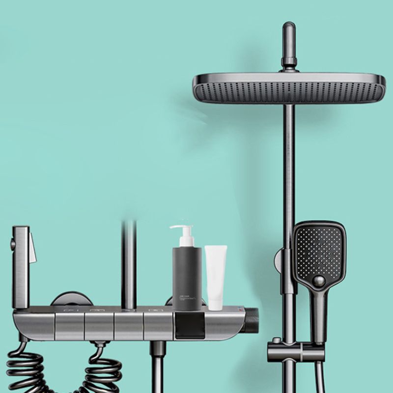 Wall Mounted Shower Arm Shower Faucet Metal Shower System with Slide Bar Clearhalo 'Bathroom Remodel & Bathroom Fixtures' 'Home Improvement' 'home_improvement' 'home_improvement_shower_faucets' 'Shower Faucets & Systems' 'shower_faucets' 'Showers & Bathtubs Plumbing' 'Showers & Bathtubs' 1200x1200_96b4a51d-ef32-4297-ac3b-c34cd1cc1ccd