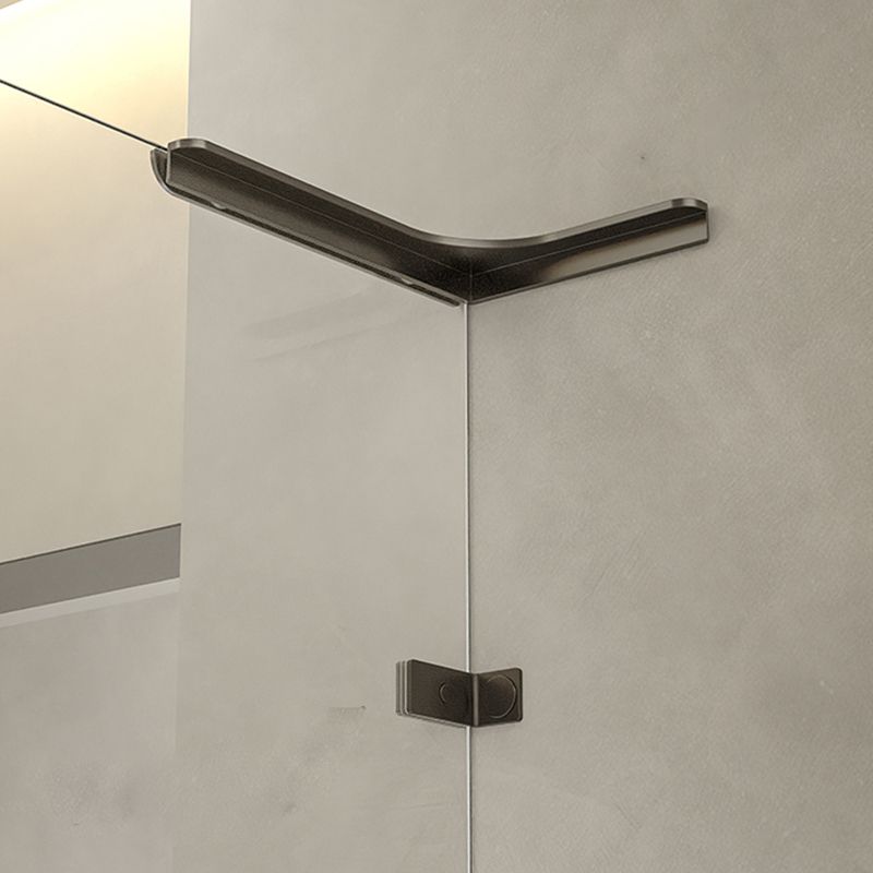 Transparent Glass Shower Door Simple One-line Hinged Shower Bath Door Clearhalo 'Bathroom Remodel & Bathroom Fixtures' 'Home Improvement' 'home_improvement' 'home_improvement_shower_tub_doors' 'Shower and Tub Doors' 'shower_tub_doors' 'Showers & Bathtubs' 1200x1200_96bcccd2-5c04-4cd0-8010-e3ec7896140d