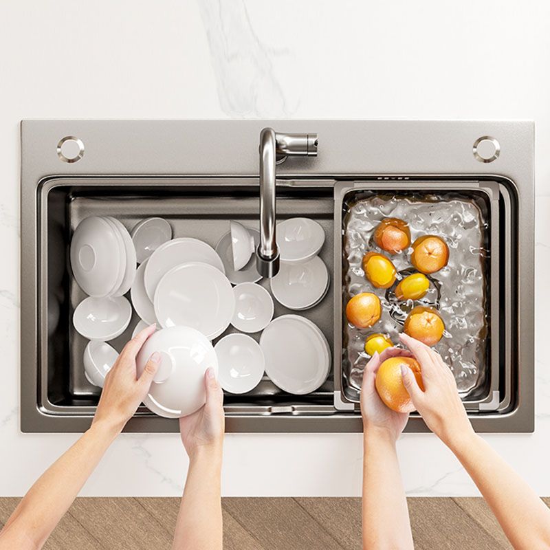 Contemporary Style Kitchen Sink Stainless Steel 3 Holes Drop-In Kitchen Sink Clearhalo 'Home Improvement' 'home_improvement' 'home_improvement_kitchen_sinks' 'Kitchen Remodel & Kitchen Fixtures' 'Kitchen Sinks & Faucet Components' 'Kitchen Sinks' 'kitchen_sinks' 1200x1200_96bf937d-7c89-4cb7-88de-89e0682d05e1