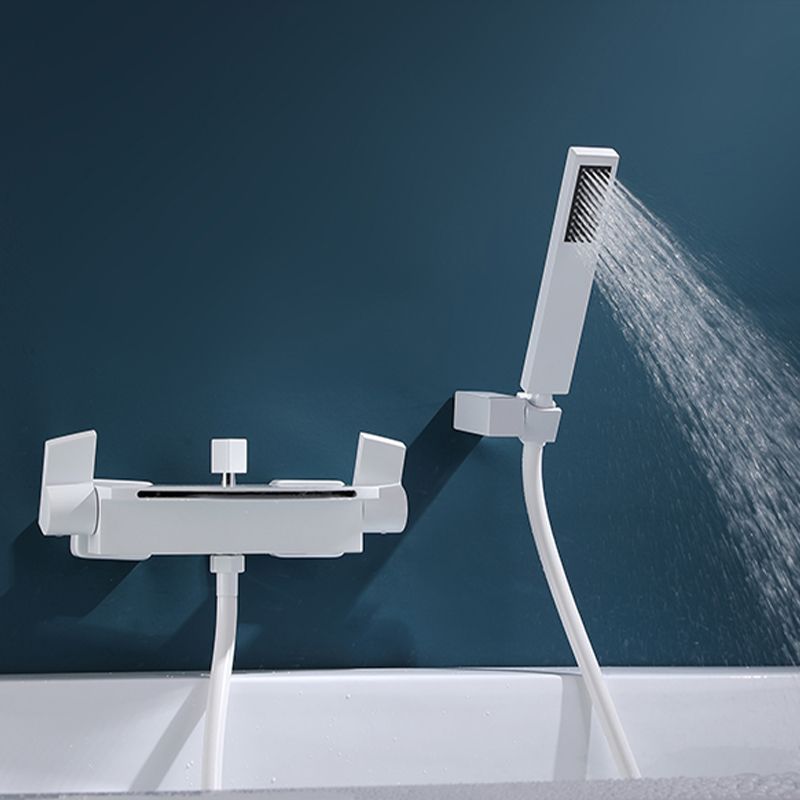 Wall Mounted Metal Freestanding Tub Filler Two Handles Freestanding Faucet Clearhalo 'Bathroom Remodel & Bathroom Fixtures' 'Bathtub Faucets' 'bathtub_faucets' 'Home Improvement' 'home_improvement' 'home_improvement_bathtub_faucets' 1200x1200_96d2a9d5-1304-458b-8862-b120c8b88761