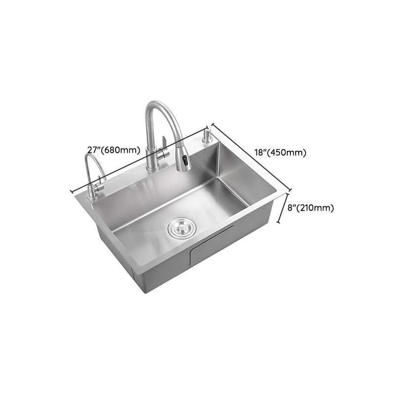 Contemporary Style Kitchen Sink Soundproof Detail Kitchen Sink with Overflow Hole Clearhalo 'Home Improvement' 'home_improvement' 'home_improvement_kitchen_sinks' 'Kitchen Remodel & Kitchen Fixtures' 'Kitchen Sinks & Faucet Components' 'Kitchen Sinks' 'kitchen_sinks' 1200x1200_96d8cb7d-bbc6-4ecf-97cc-95a46df694d4