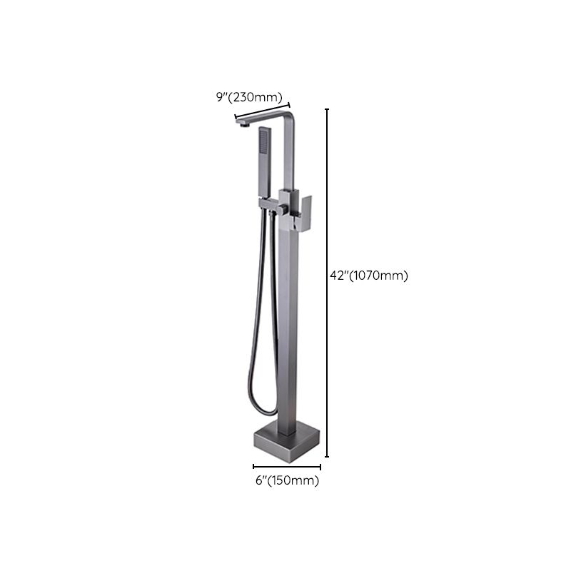 Modern Floor Mounted Metal Freestanding Tub Filler One Handle Freestanding Bathtub Faucet Clearhalo 'Bathroom Remodel & Bathroom Fixtures' 'Bathtub Faucets' 'bathtub_faucets' 'Home Improvement' 'home_improvement' 'home_improvement_bathtub_faucets' 1200x1200_96da2221-2c76-43a2-a320-dd5d6bd806cb