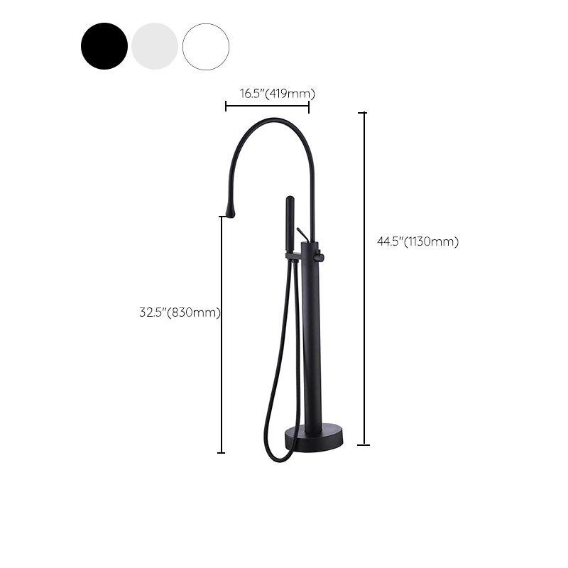 Modern Brass Freestanding Bathtub Faucet with Hand Shower Bathtub Faucet Clearhalo 'Bathroom Remodel & Bathroom Fixtures' 'Bathtub Faucets' 'bathtub_faucets' 'Home Improvement' 'home_improvement' 'home_improvement_bathtub_faucets' 1200x1200_96db8185-2246-4a13-8b74-54ed3c4c2bce