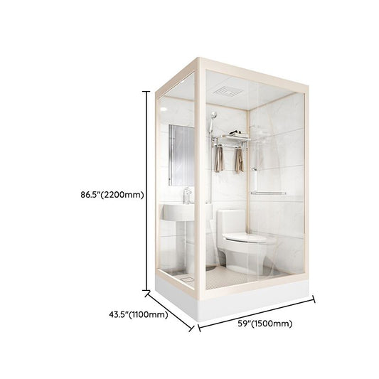 Clear and Frosted Shower Enclosure Easy Clean Glass Shower Kit Clearhalo 'Bathroom Remodel & Bathroom Fixtures' 'Home Improvement' 'home_improvement' 'home_improvement_shower_stalls_enclosures' 'Shower Stalls & Enclosures' 'shower_stalls_enclosures' 'Showers & Bathtubs' 1200x1200_96e71338-4cb4-4289-bbdc-a6bf0f4284df