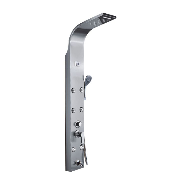 Adjustable Spray Pattern Shower System with Hand Shower Wall Mounted Shower Set Clearhalo 'Bathroom Remodel & Bathroom Fixtures' 'Home Improvement' 'home_improvement' 'home_improvement_shower_faucets' 'Shower Faucets & Systems' 'shower_faucets' 'Showers & Bathtubs Plumbing' 'Showers & Bathtubs' 1200x1200_96f40929-45f8-4560-8ada-2dc26495c645