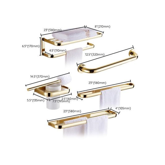 Traditional Style Golden Bathroom Accessory as Individual or as a Set Clearhalo 'Bathroom Hardware Sets' 'Bathroom Hardware' 'Bathroom Remodel & Bathroom Fixtures' 'bathroom_hardware_sets' 'Home Improvement' 'home_improvement' 'home_improvement_bathroom_hardware_sets' 1200x1200_96f74f48-ab93-43de-859a-aefd08d46bbc