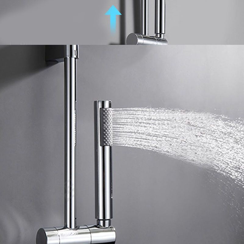 Contemporary Chrome Bath Faucet Trim Swivel Wall Mounted with Hand Shower Clearhalo 'Bathroom Remodel & Bathroom Fixtures' 'Bathtub Faucets' 'bathtub_faucets' 'Home Improvement' 'home_improvement' 'home_improvement_bathtub_faucets' 1200x1200_96f95f3c-47b0-4af3-9b15-6162f3811b7b