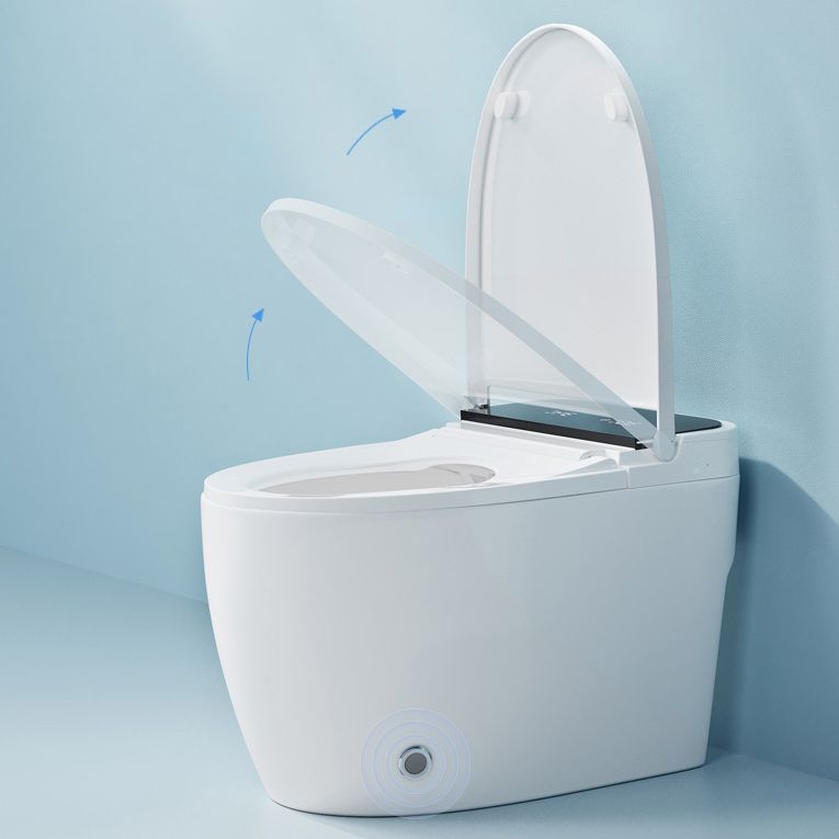 Foot Sensor Contemporary Ceramic White Elongated Smart Toilet Clearhalo 'Bathroom Remodel & Bathroom Fixtures' 'Bidets' 'Home Improvement' 'home_improvement' 'home_improvement_bidets' 'Toilets & Bidets' 1200x1200_97038855-eef7-43c8-8132-9dcd622cf441
