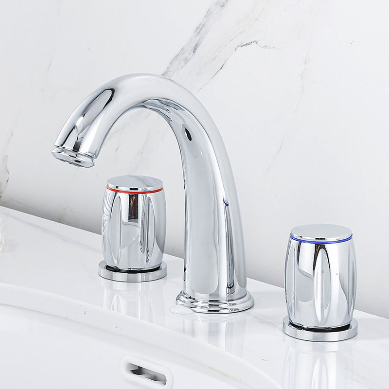 Widespread Bathroom Sink Faucet Double Handle Faucet with 3 Holes Clearhalo 'Bathroom Remodel & Bathroom Fixtures' 'Bathroom Sink Faucets' 'Bathroom Sinks & Faucet Components' 'bathroom_sink_faucets' 'Home Improvement' 'home_improvement' 'home_improvement_bathroom_sink_faucets' 1200x1200_970f78fc-57a4-472b-9906-c25c25925481