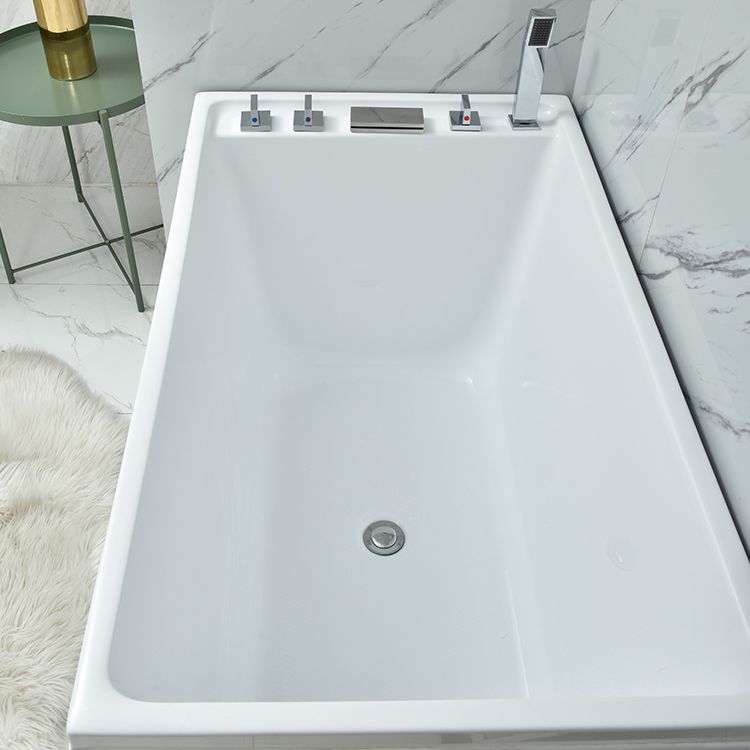 Acrylic Rectangular Bathtub Soaking Back to Wall Tub , 25.2" Tall Clearhalo 'Bathroom Remodel & Bathroom Fixtures' 'Bathtubs' 'Home Improvement' 'home_improvement' 'home_improvement_bathtubs' 'Showers & Bathtubs' 1200x1200_9711cbbe-bcf4-4d75-ad66-0670999818e2