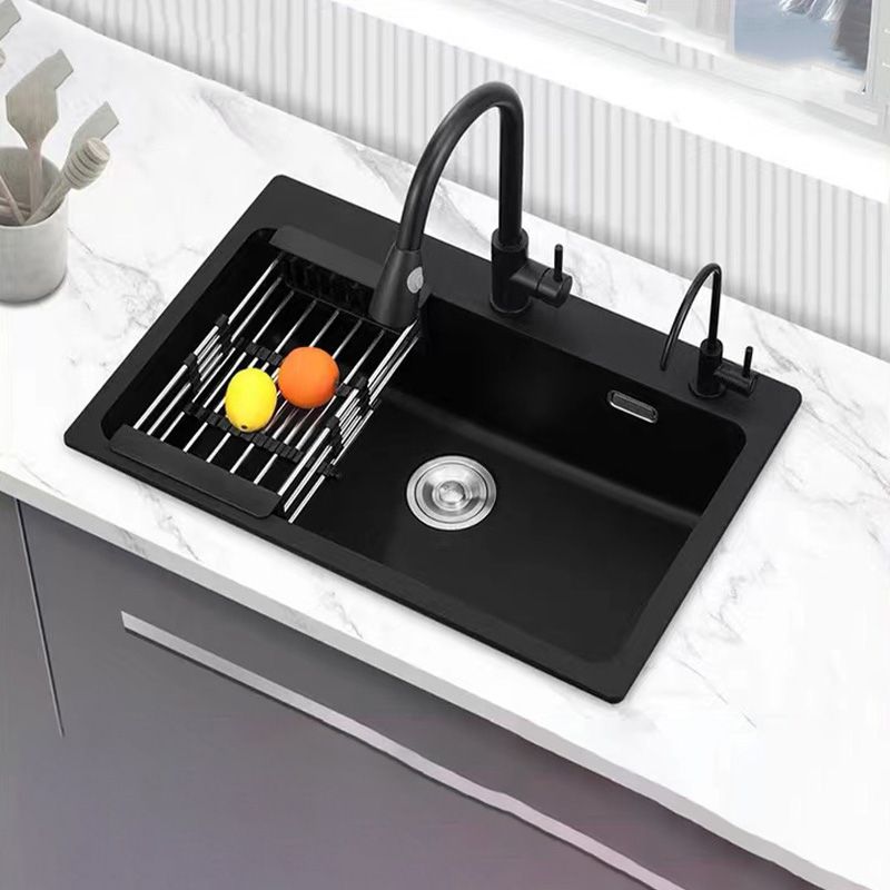 Quartz Kitchen Sink Rectangular Single Bowl Kitchen Sink with Drain Assembly Clearhalo 'Home Improvement' 'home_improvement' 'home_improvement_kitchen_sinks' 'Kitchen Remodel & Kitchen Fixtures' 'Kitchen Sinks & Faucet Components' 'Kitchen Sinks' 'kitchen_sinks' 1200x1200_972ab4cc-add8-44e1-8bd5-d31e97df4c03