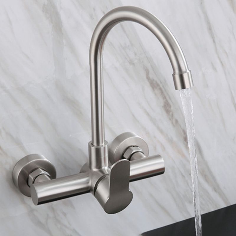 Contemporary 2-Function Kitchen Faucet 1-Handle Faucet with Stainless Steel Clearhalo 'Home Improvement' 'home_improvement' 'home_improvement_kitchen_faucets' 'Kitchen Faucets' 'Kitchen Remodel & Kitchen Fixtures' 'Kitchen Sinks & Faucet Components' 'kitchen_faucets' 1200x1200_97385ecc-7be6-4259-9bff-f230288752f9